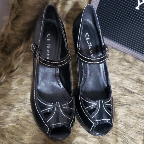 Chinese Laundry Black Peek Toe 4" Heels 9M - Picture 2 of 8